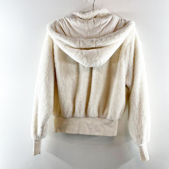 Savvi Amy Long Sleeve Full Zip Sherpa Fleece Jacket with Hood Cream Medium - Picture 11 of 11